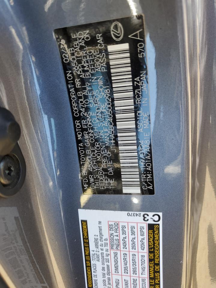 JTHHA5BC4G5002981 2016 Lexus Rc 200T