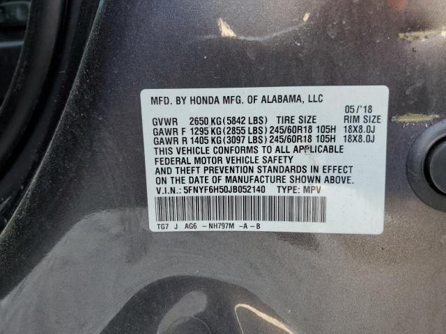 2018 HONDA PILOT EXL - 5FNYF6H50JB052140