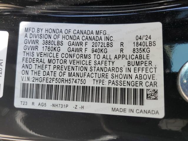 2024 HONDA CIVIC SPOR - 2HGFE2F50RH574750