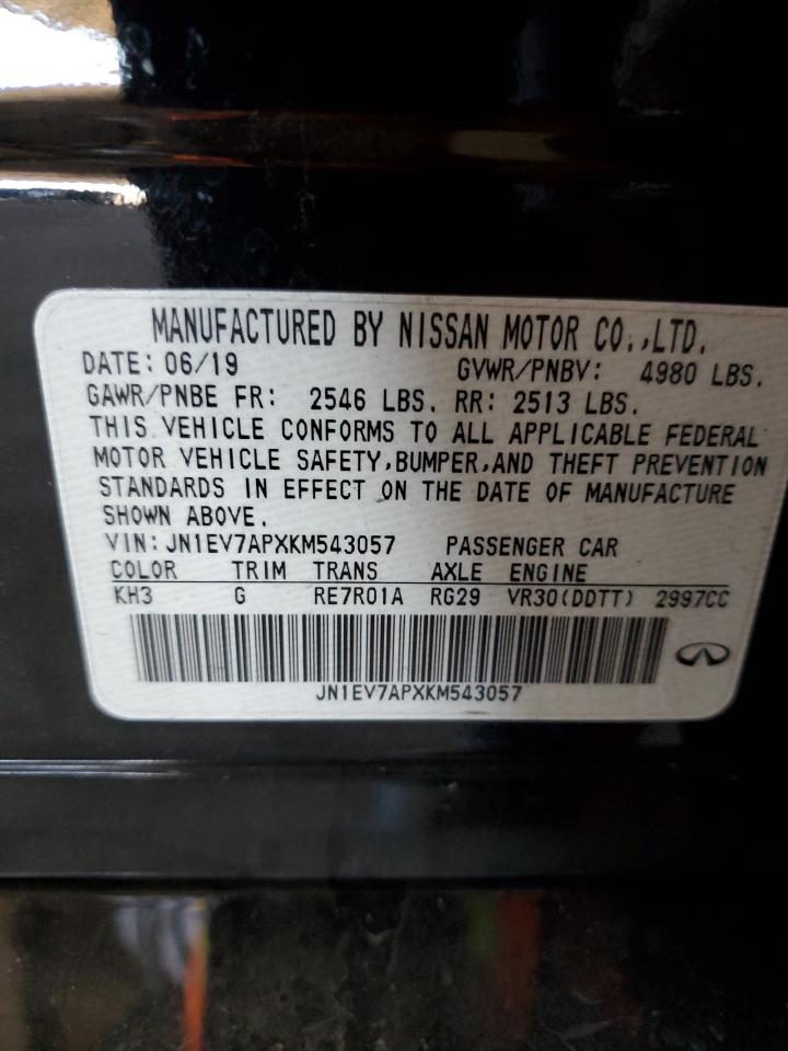 JN1EV7APXKM543057 2019 Infiniti Q50 Luxe