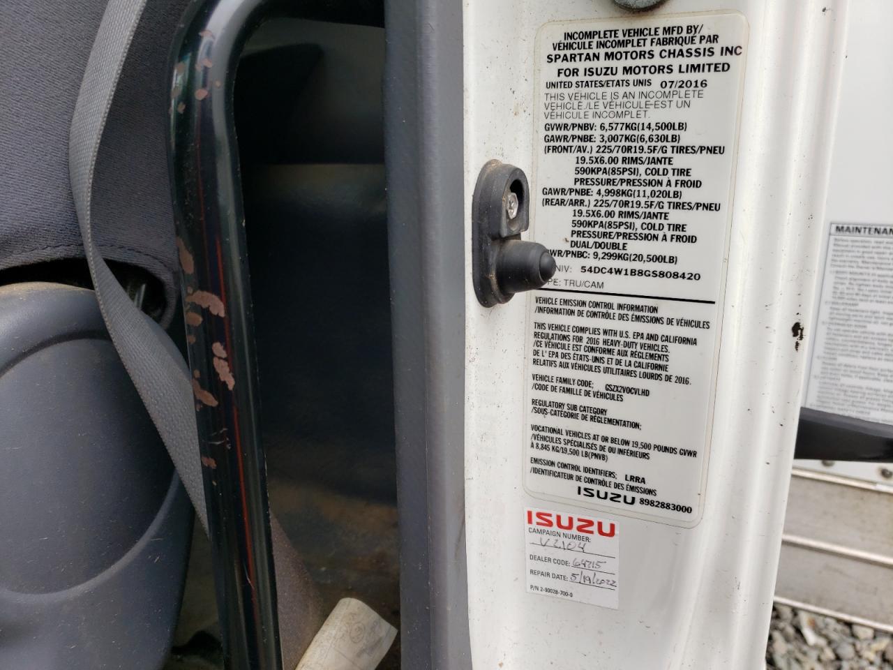 54DC4W1B8GS808420 2016 Isuzu Npr Hd