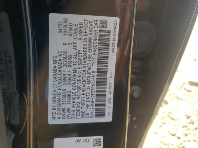 2HGFE2F27PH539819 2023 Honda Civic Lx