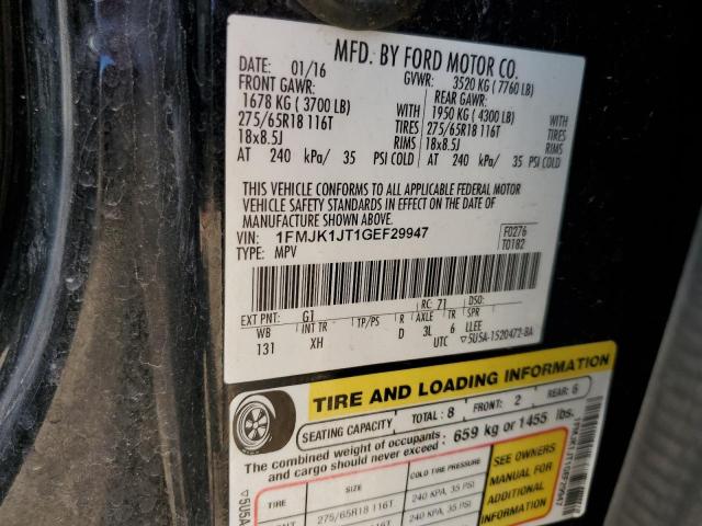 2016 Ford Expedition El Xlt VIN: 1FMJK1JT1GEF29947 Lot: 58941464