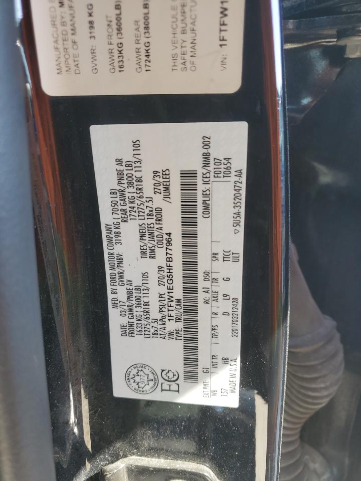 1FTFW1EG5HFB77964 2017 Ford F150 Supercrew 1FTFW1EG5HFB77964 2017 Ford F150 Supercrew