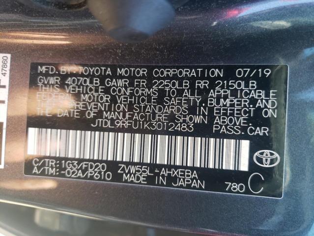 2019 TOYOTA PRIUS - JTDL9RFU1K3012483