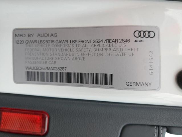 2021 Audi A5 Premium Plus 40 VIN: WAUCBCF57MA028287 Lot: 57763164