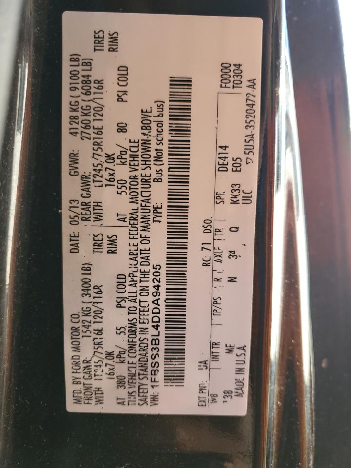 1FBSS3BL4DDA94205 2013 Ford Econoline E350 Super Duty Wagon