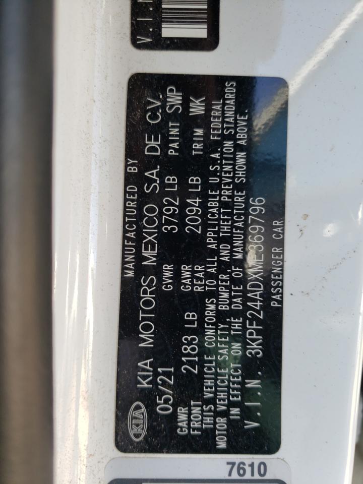 3KPF24ADXME369796 2021 Kia Forte Fe