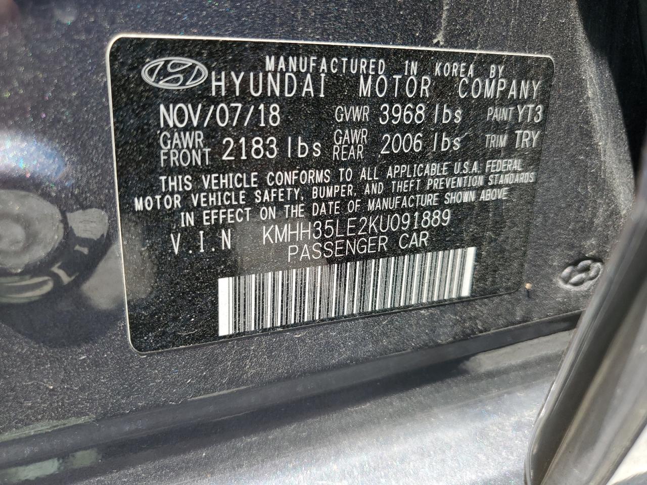 KMHH35LE2KU091889 2019 Hyundai Elantra Gt