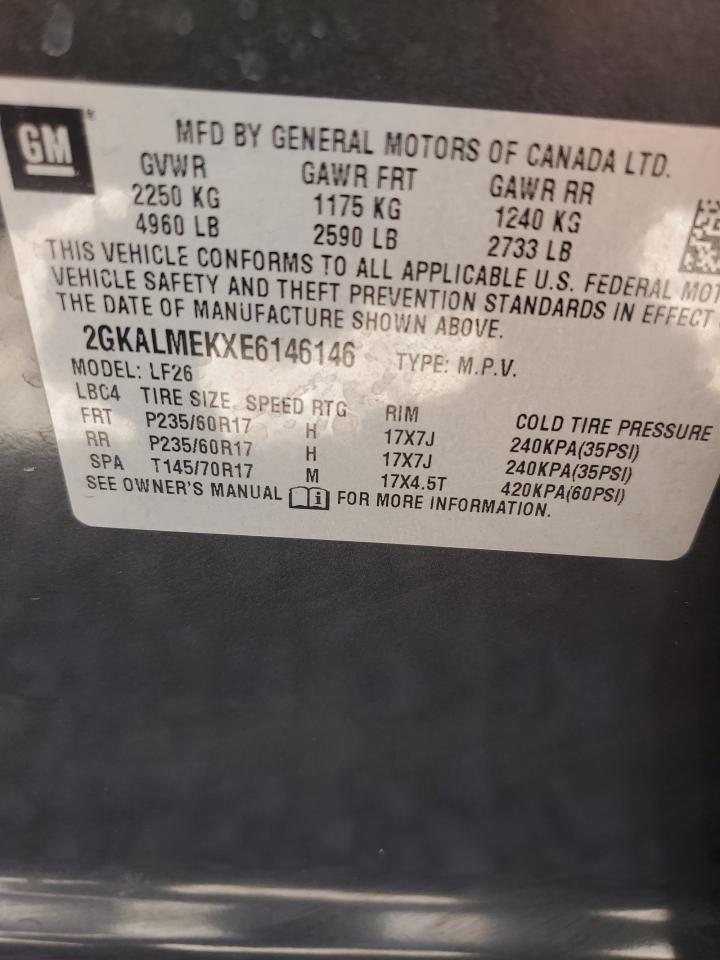 2GKALMEKXE6146146 2014 GMC Terrain Sle