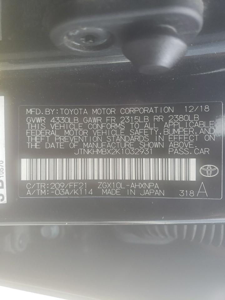 JTNKHMBX2K1032931 2019 Toyota C-Hr Xle