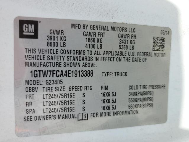 2014 GMC Savana G2500 VIN: 1GTW7FCA4E1913388 Lot: 60858054