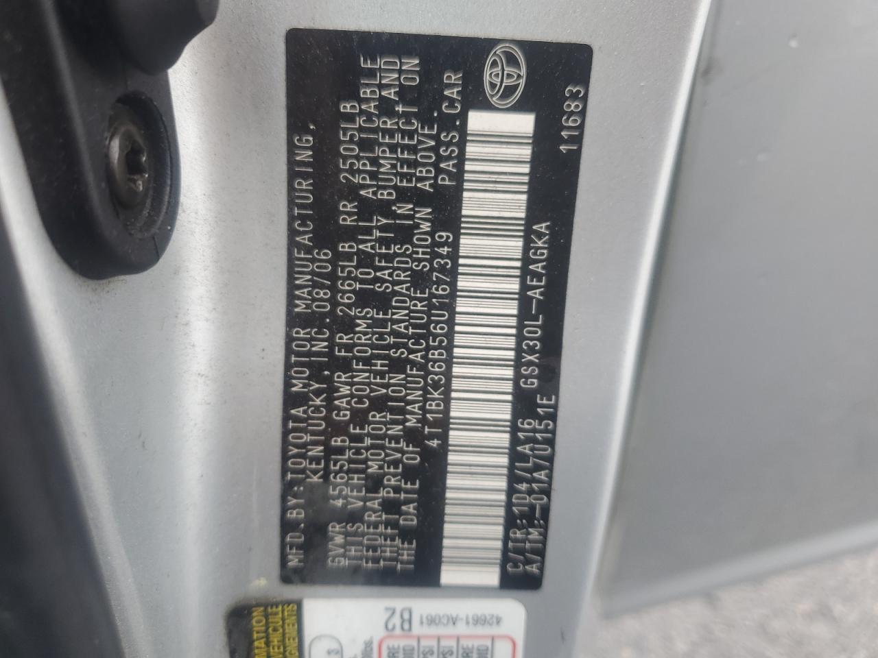 4T1BK36B56U167349 2006 Toyota Avalon Xl