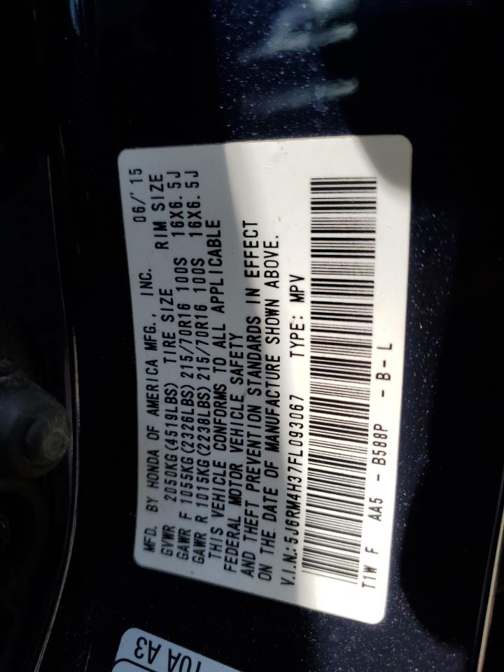 5J6RM4H37FL093067 2015 Honda Cr-V Lx