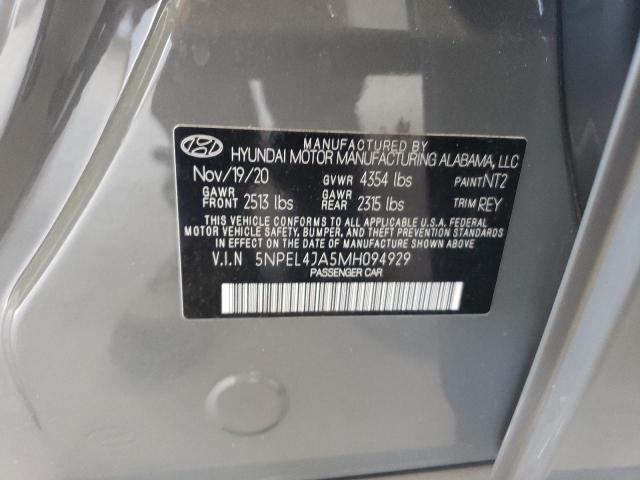 2021 Hyundai Sonata Sel VIN: 5NPEL4JA5MH094929 Lot: 60743844