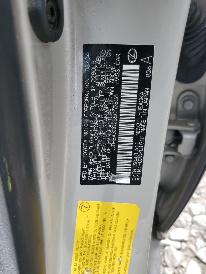 JTHBA30G255063808 2005 Lexus Es 330