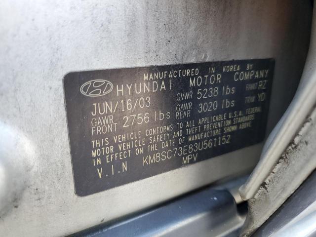 2003 Hyundai Santa Fe Gls VIN: KM8SC73E83U561152 Lot: 59916624