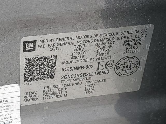 2020 Chevrolet Trax Premier VIN: 3GNCJRSB2LL198558 Lot: 58177704