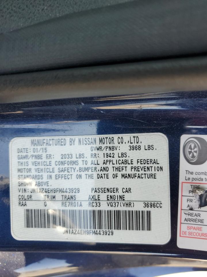 JN1AZ4EH9FM443929 2015 Nissan 370Z Base