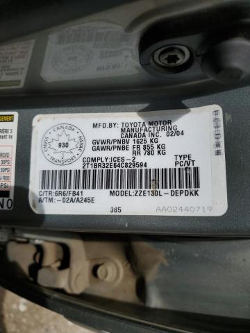 2004 Toyota Corolla Ce VIN: 2T1BR32E64C829594 Lot: 60720414