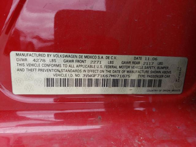 2007 Volkswagen Jetta VIN: 3VWGF71K67M071875 Lot: 57402194