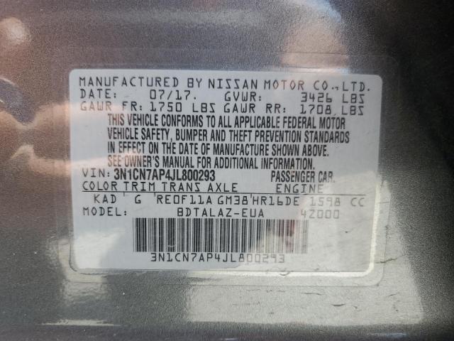 3N1CN7AP4JL800293 2018 Nissan Versa S