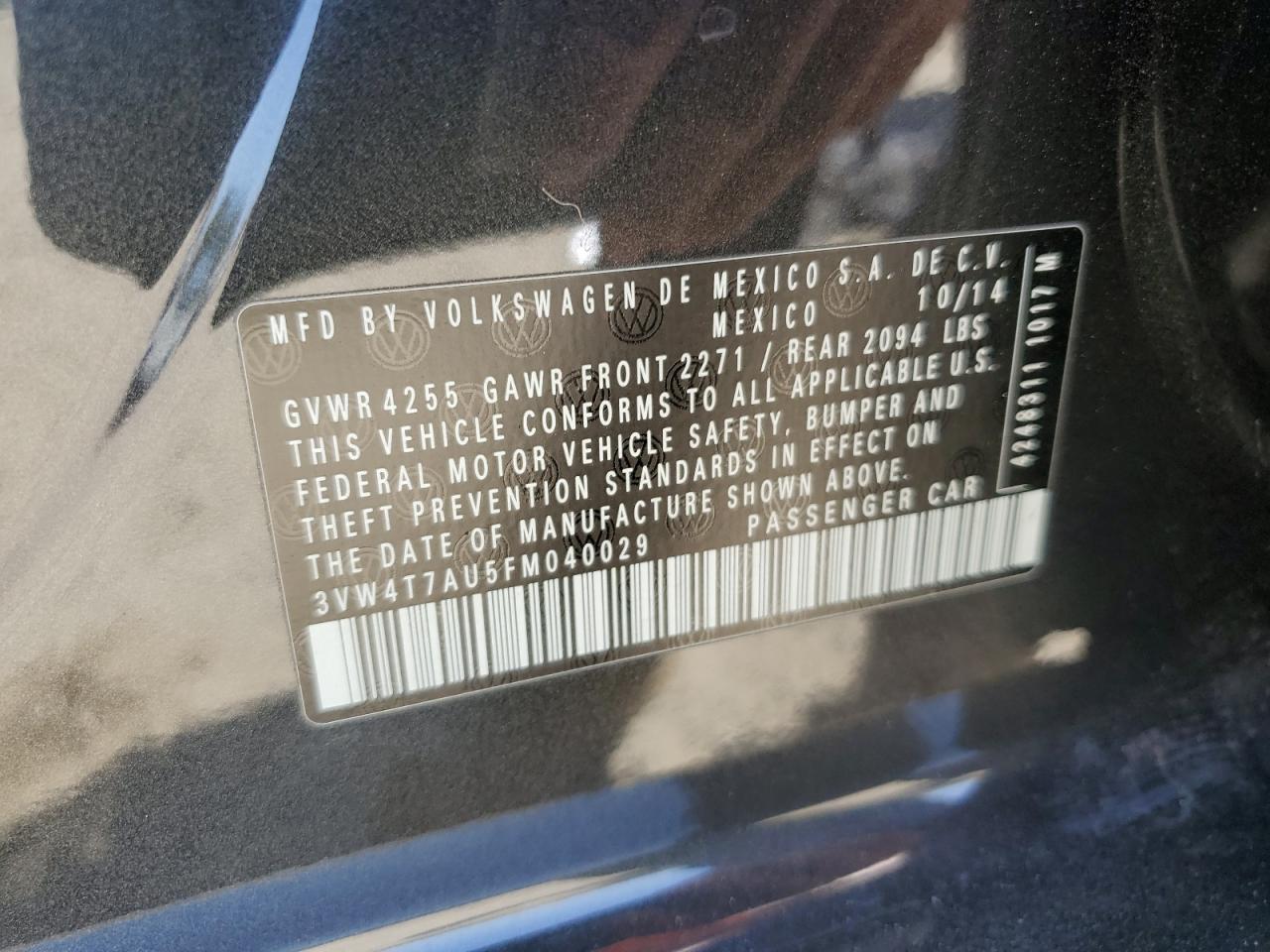 3VW4T7AU5FM040029 2015 Volkswagen Gti