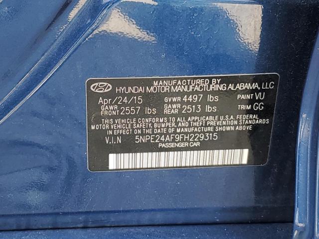 2015 HYUNDAI SONATA SE - 5NPE24AF9FH229315