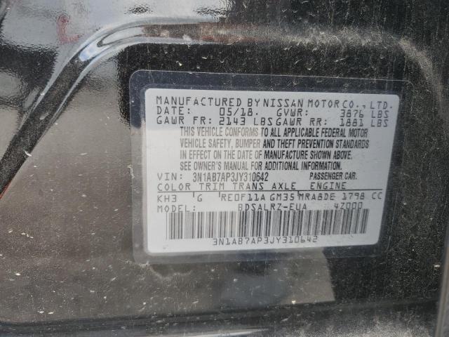 2018 Nissan Sentra S VIN: 3N1AB7AP3JY310642 Lot: 58264224