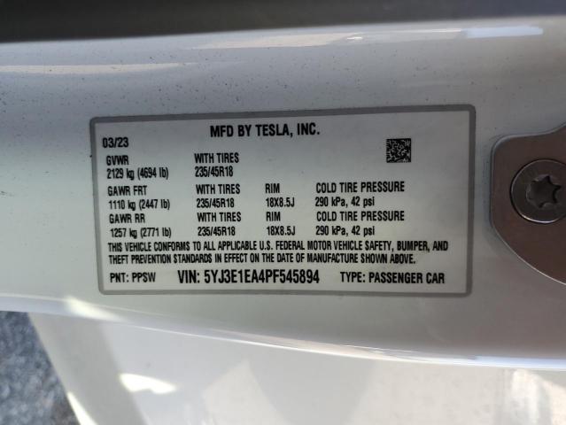 5YJ3E1EA4PF545894 2023 Tesla Model 3