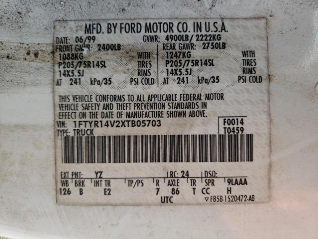 1999 Ford Ranger Super Cab VIN: 1FTYR14V2XTB05703 Lot: 58943024