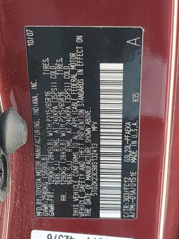 5TDZK23C98S132413 2008 Toyota Sienna Ce