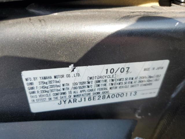 2008 YAMAHA YZFR6 JYARJ16E28A000113