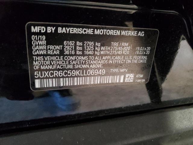 2019 BMW X5 xDrive40I VIN: 5UXCR6C59KLL06949 Lot: 60906254