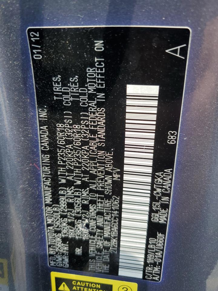 2T2BK1BA6CC141062 2012 Lexus Rx 350