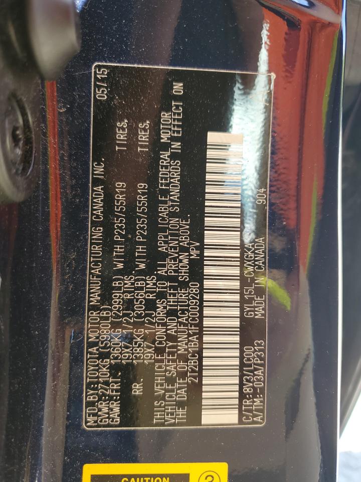 2T2BC1BA1FC009280 2015 Lexus Rx 450H