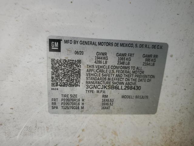 2020 Chevrolet Trax Ls VIN: 3GNCJKSB6LL298430 Lot: 58891964