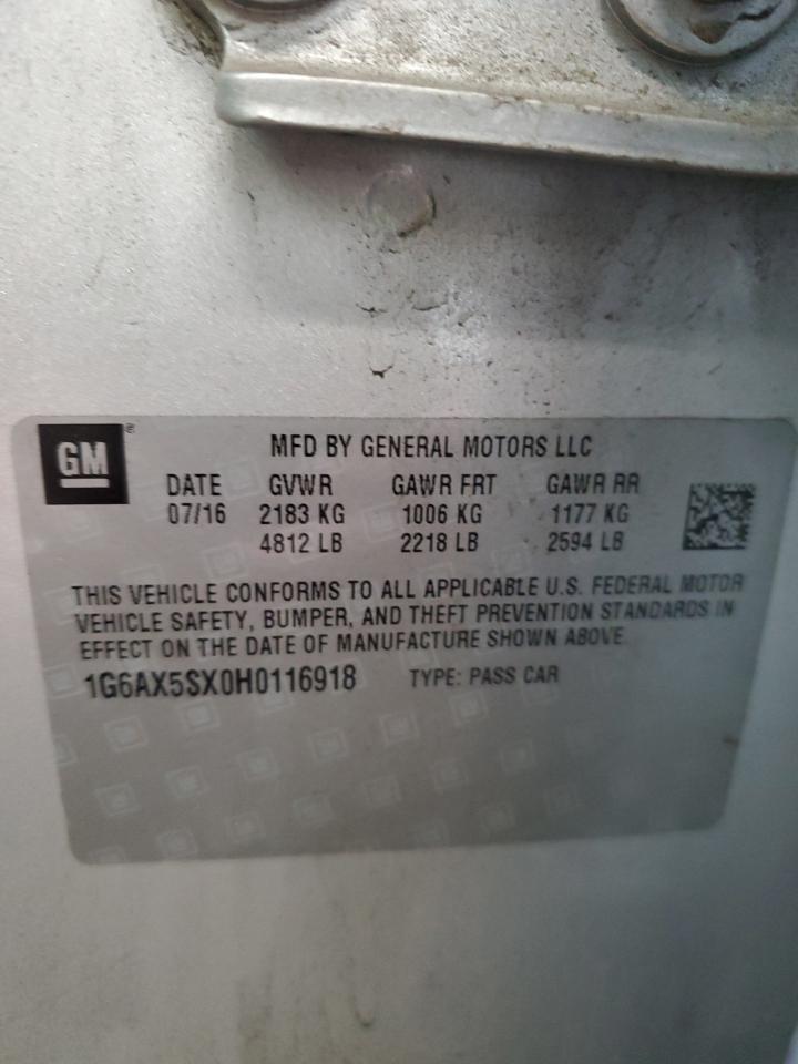 1G6AX5SX0H0116918 2017 Cadillac Cts Luxury