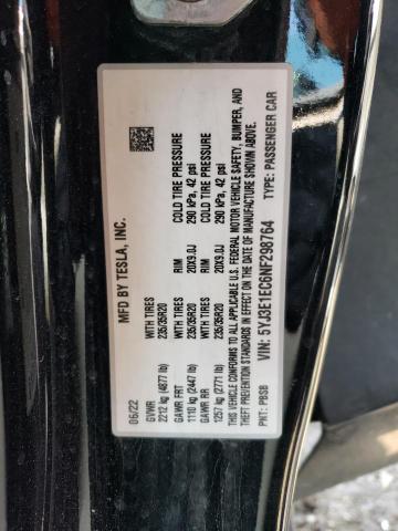 2022 Tesla Model 3 VIN: 5YJ3E1EC6NF298764 Lot: 60156604