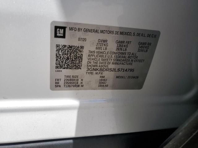 2020 Chevrolet Blazer 3Lt VIN: 3GNKBDRS2LS714795 Lot: 60144594