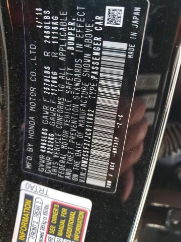 2018 Honda Clarity Touring VIN: JHMZC5F37JC011802 Lot: 59596484