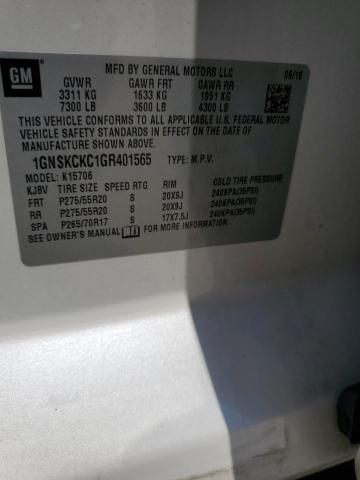 2016 Chevrolet Tahoe K1500 Ltz VIN: 1GNSKCKC1GR401565 Lot: 60694244