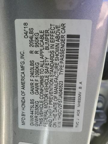 2018 HONDA ACCORD EXL - 1HGCV2F57JA040523