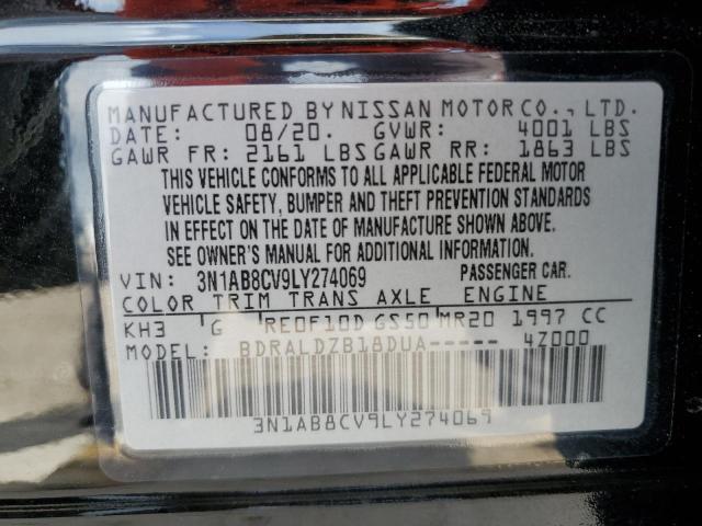 2020 Nissan Sentra Sv VIN: 3N1AB8CV9LY274069 Lot: 59505124