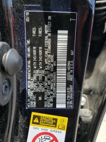 2019 Toyota Highlander Se VIN: 5TDJZRFH4KS999945 Lot: 60105884