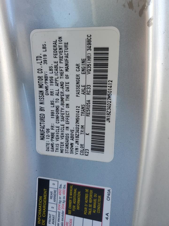 JN1BZ34D27M501412 2007 Nissan 350Z Coupe