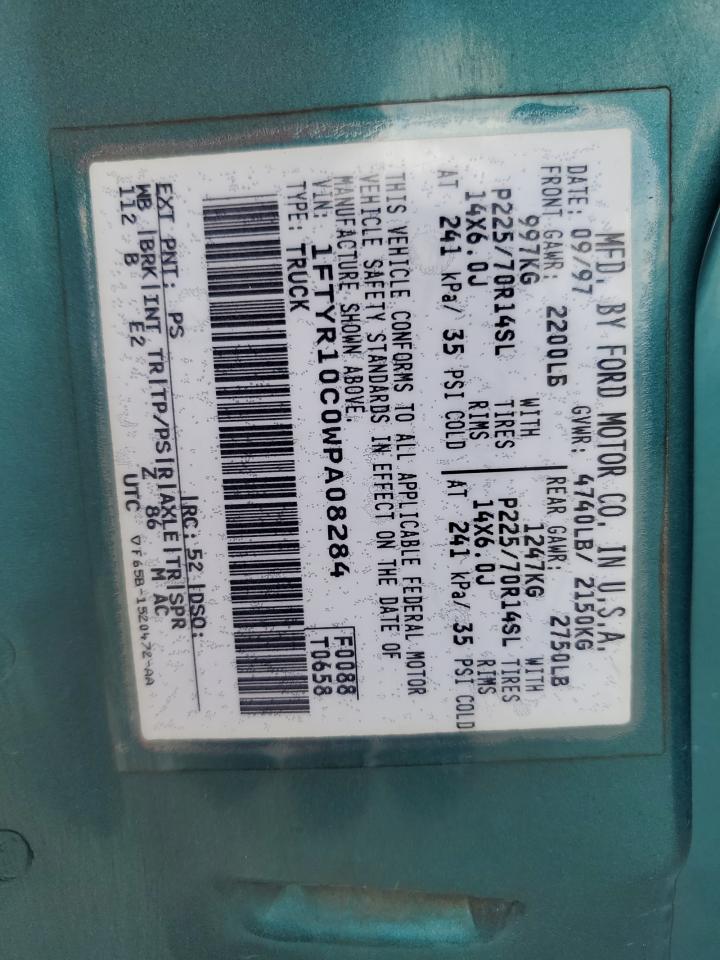 1FTYR10C0WPA08284 1998 Ford Ranger