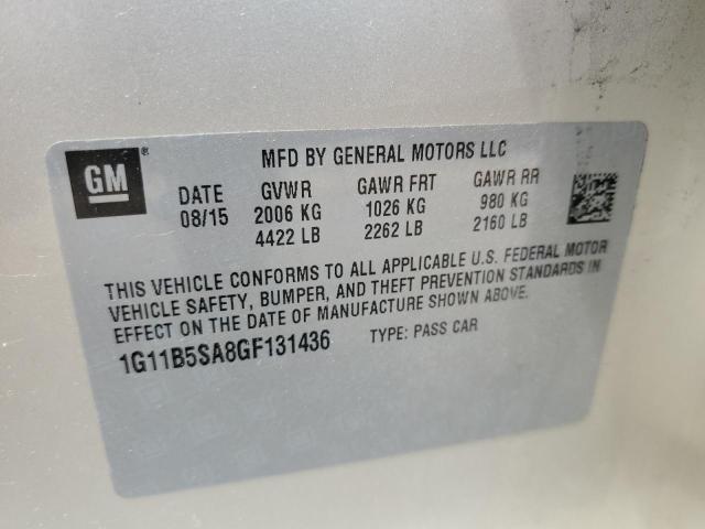 2016 Chevrolet Malibu Limited Ls VIN: 1G11B5SA8GF131436 Lot: 59477334