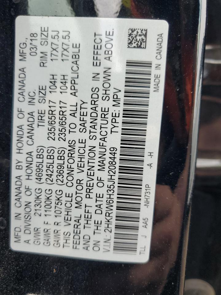 2HKRW6H35JH208449 2018 Honda Cr-V Lx