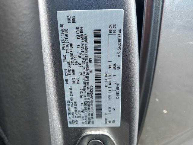 2022 Ford Escape Sel VIN: 1FMCU0H69NUA05378 Lot: 58242434